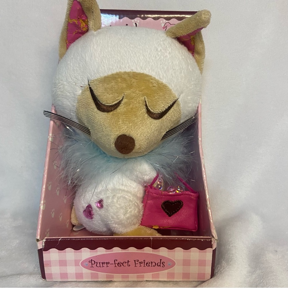 Barcode Kitties Purr-fect friends by Senario plush cat NWT 
2005 cat with purse
